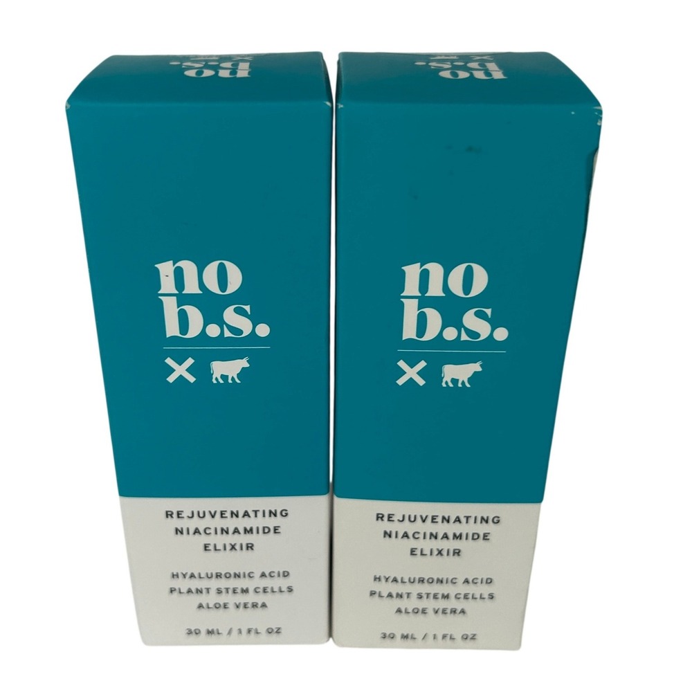No B.S. Rejuvenating Niacinamide Elixir 30ml 1oz Set of 2 Hyaluronic Acid Vegan